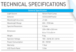 Nabi - UV/Vis Nano Spectrophotometer